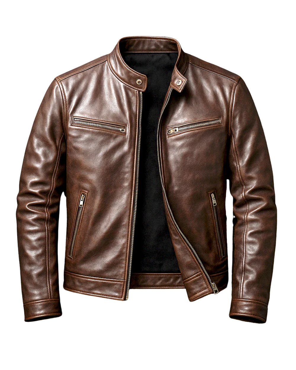 Men’s leather jacket – Classic fit with a textured look - J&B; - 2 - London-stylehouse.com