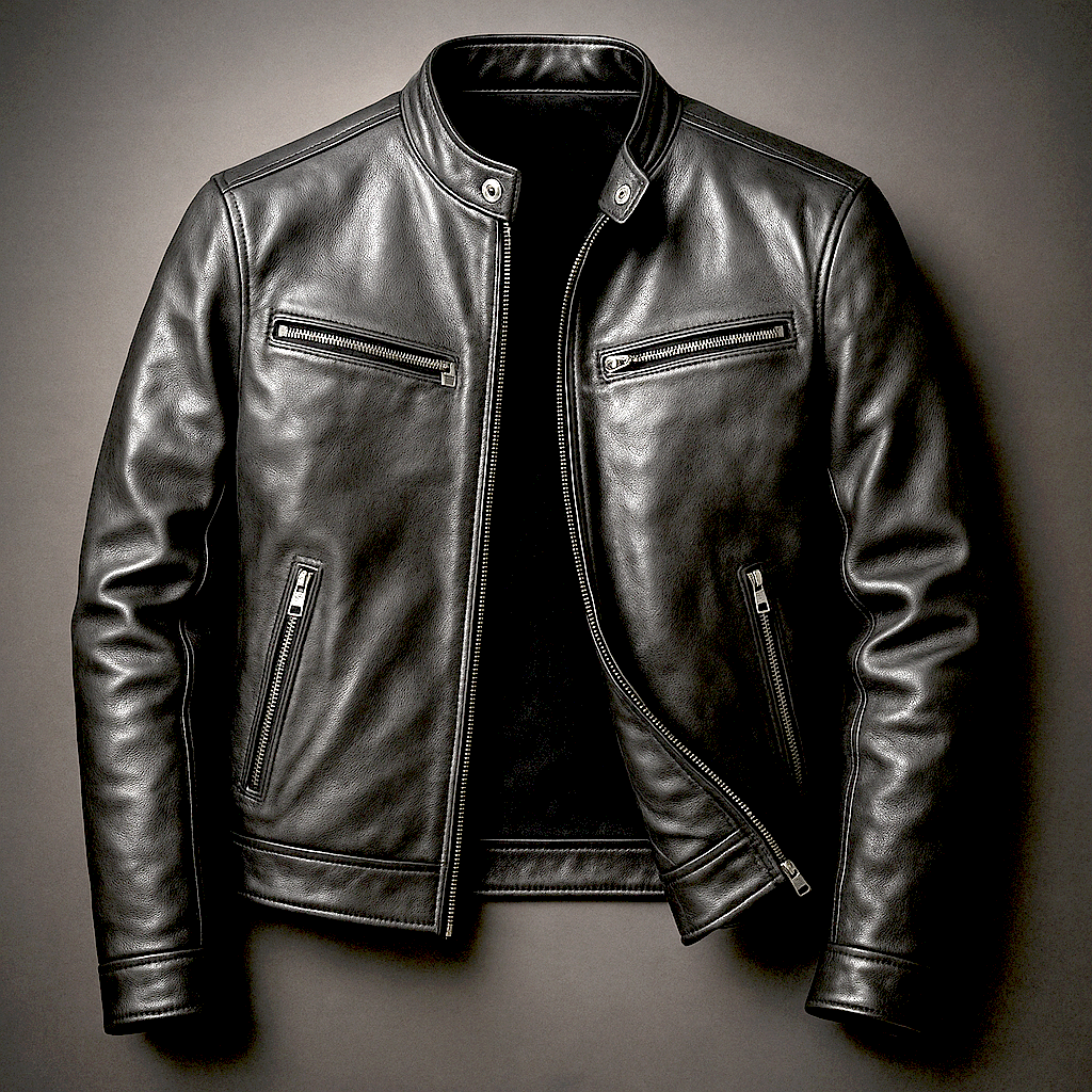 Men’s leather jacket – Classic fit with a textured look - J&B; - 3 - London-stylehouse.com