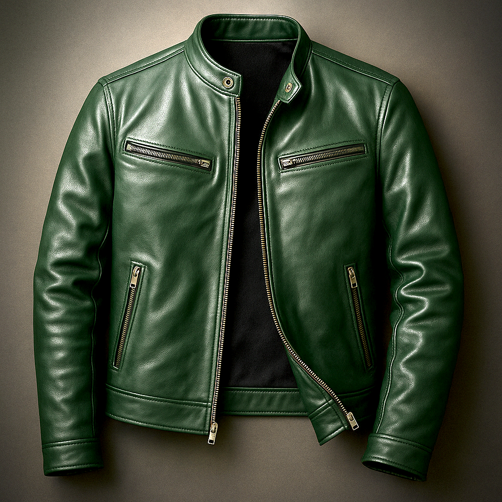 Men’s leather jacket – Classic fit with a textured look - J&B; - 4 - London-stylehouse.com