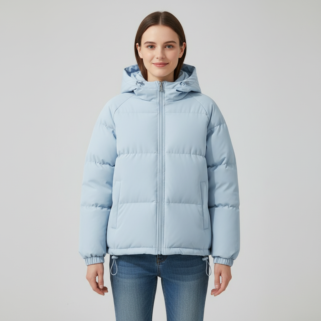 Women’s quilted jacket with hood and zip - J&B; - 2 - London-stylehouse.com