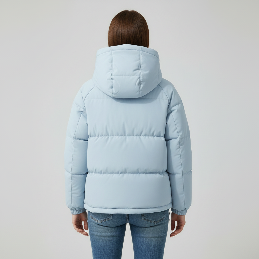Women’s quilted jacket with hood and zip - J&B; - 3 - London-stylehouse.com