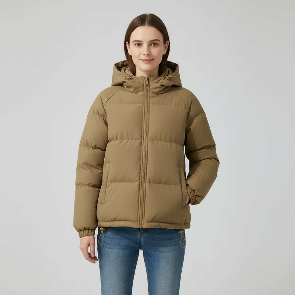 Women’s quilted jacket with hood and zip - J&B; - 23 - London-stylehouse.com