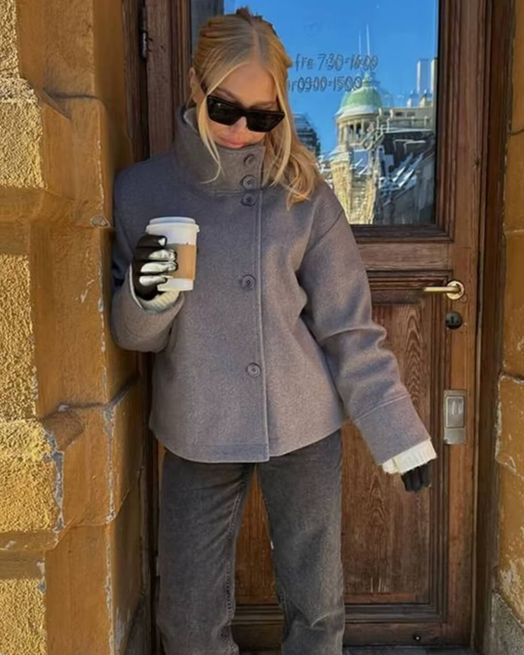 Women’s jacket with a high collar and a loose fit - J&B; - 1 - London-stylehouse.com