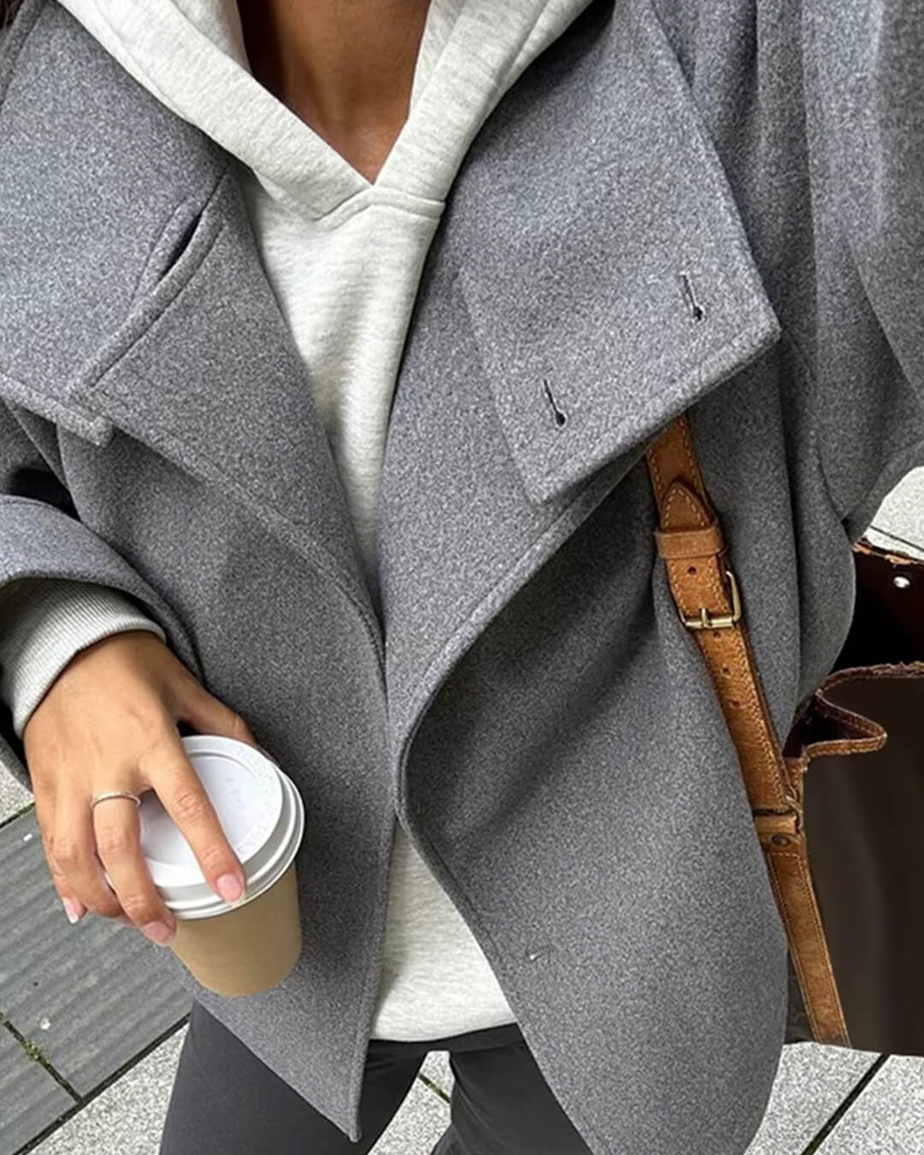 Women’s jacket with a high collar and a loose fit - J&B; - 2 - London-stylehouse.com