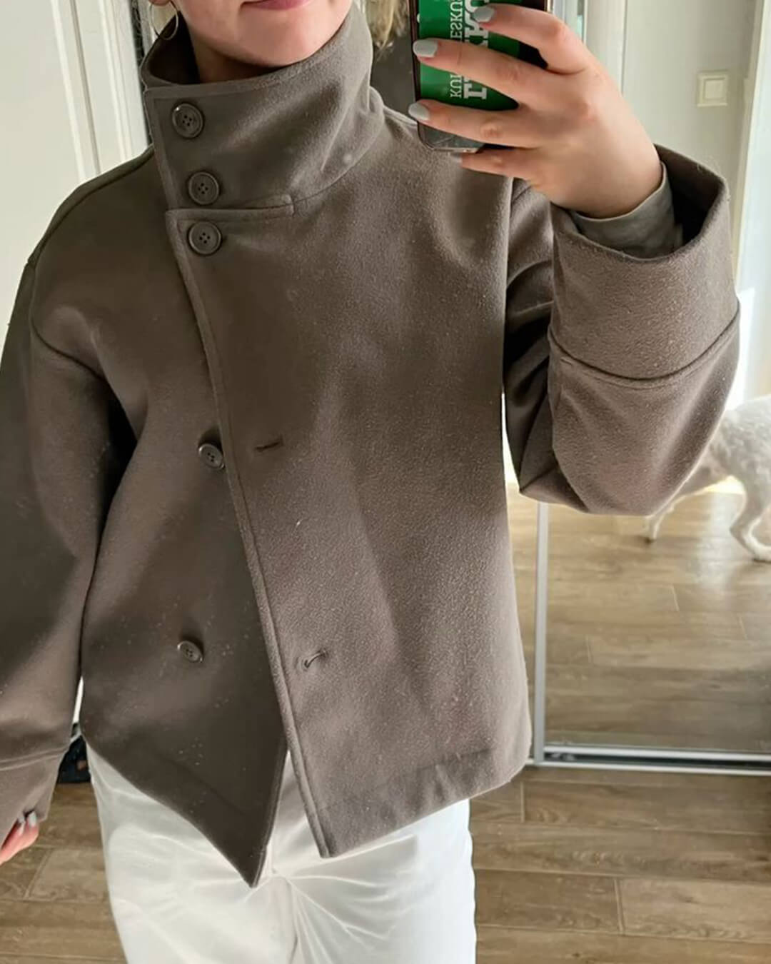 Women’s jacket with a high collar and a loose fit - J&B; - 4 - London-stylehouse.com