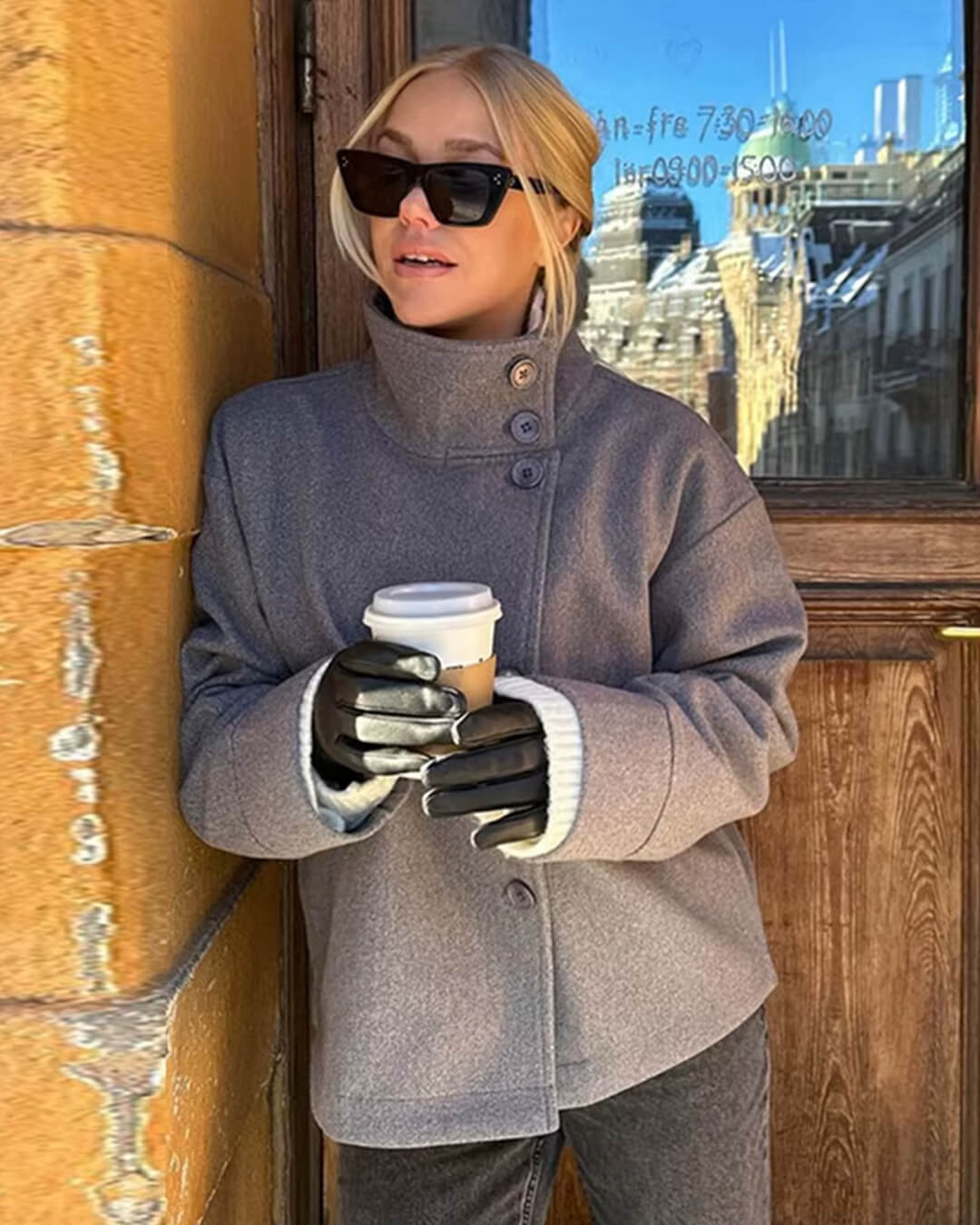 Women’s jacket with a high collar and a loose fit - J&B; - 7 - London-stylehouse.com