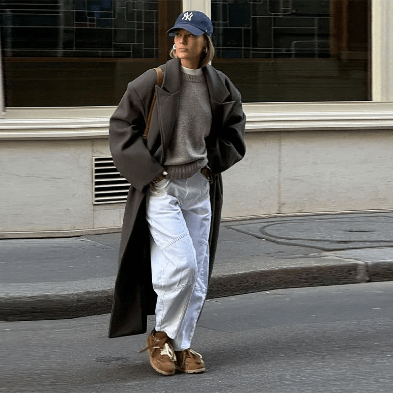 Long women’s jacket with a loose fit and wide lapels - J&B; - 1 - London-stylehouse.com