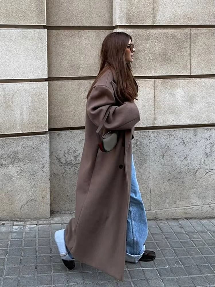 Long women’s jacket with a loose fit and wide lapels - J&B; - 6 - London-stylehouse.com