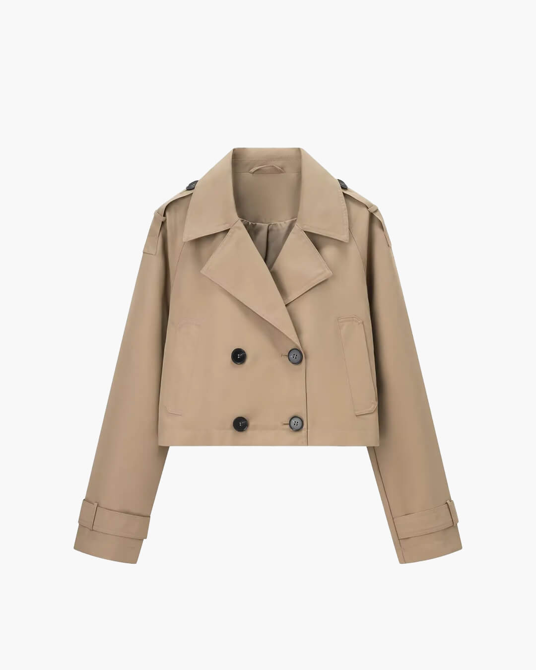 Short women’s jacket with a double-breasted design and belt - J&B; - 1 - London-stylehouse.com