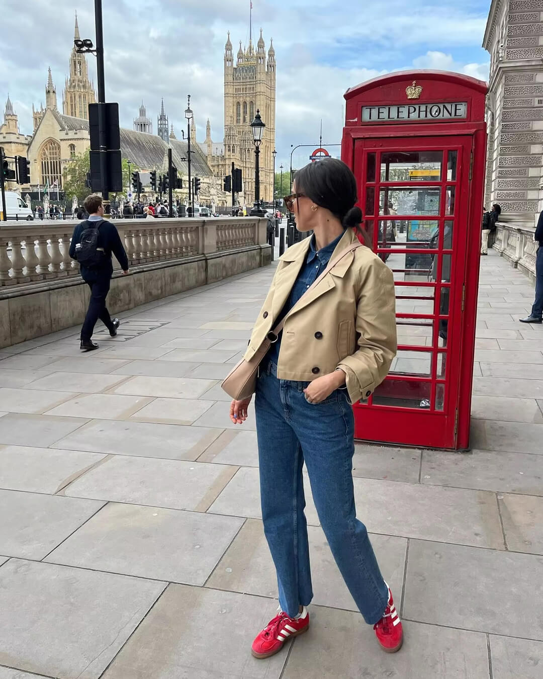 Short women’s jacket with a double-breasted design and belt - J&B; - 3 - London-stylehouse.com
