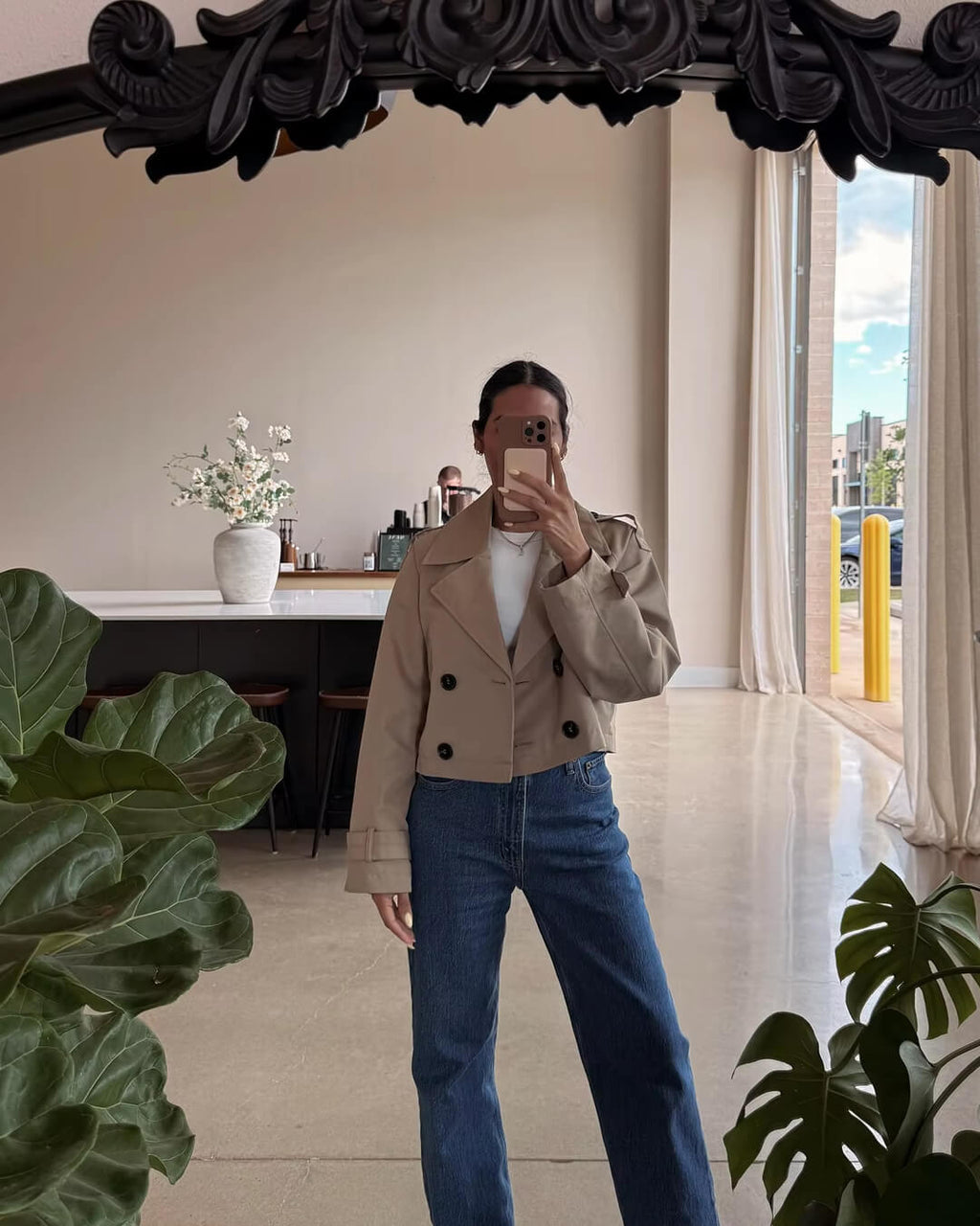 Short women’s jacket with a double-breasted design and belt - J&B; - 6 - London-stylehouse.com