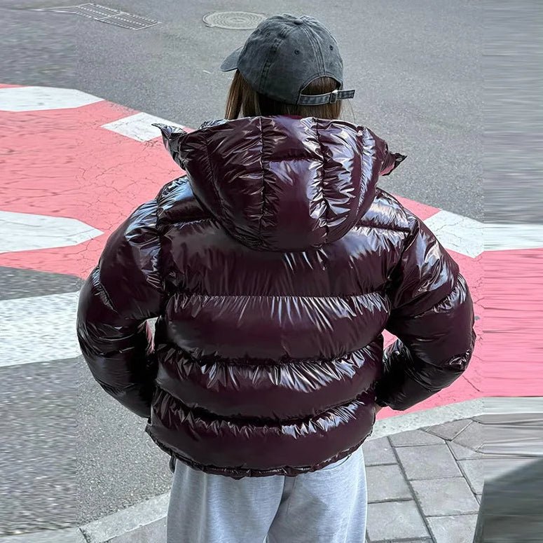 Women’s down jacket, cropped fit, shiny finish - J&B; - 5 - London-stylehouse.com
