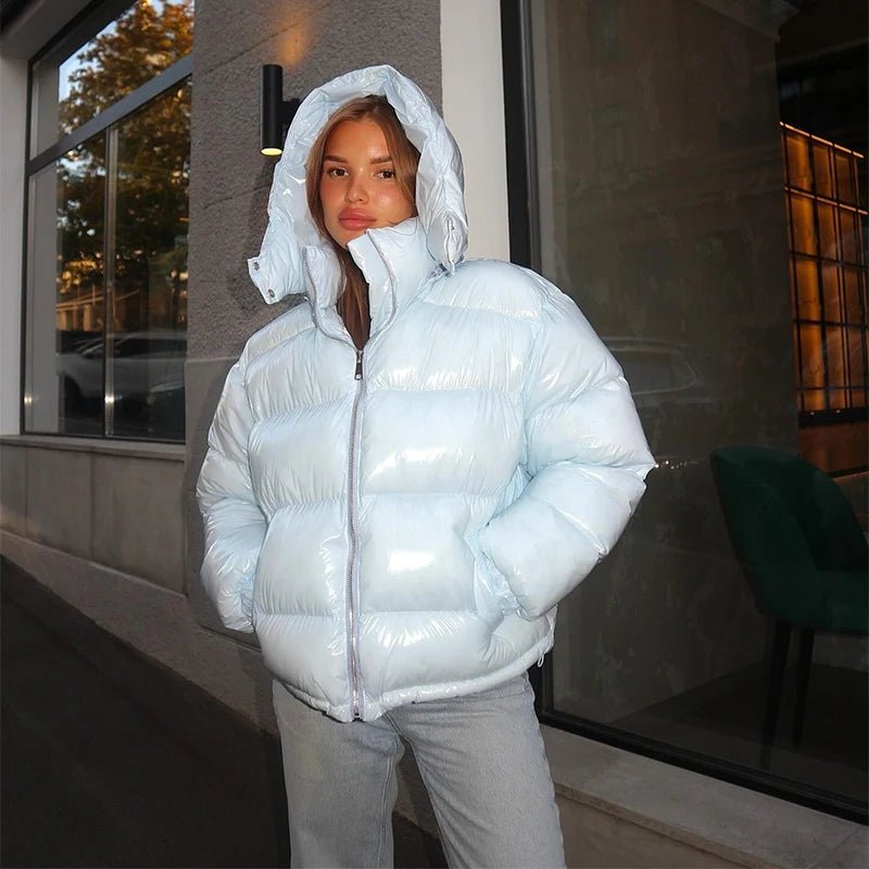 Women’s down jacket, cropped fit, shiny finish - J&B; - 11 - London-stylehouse.com