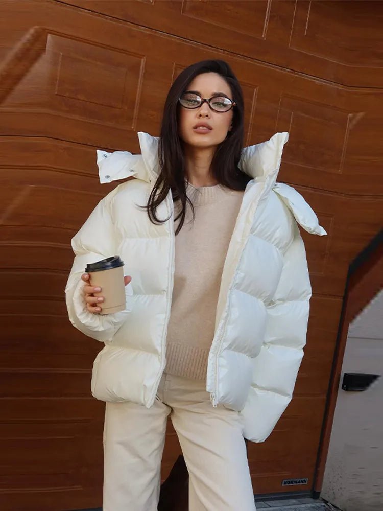 Women’s down jacket, cropped fit, shiny finish - J&B; - 16 - London-stylehouse.com