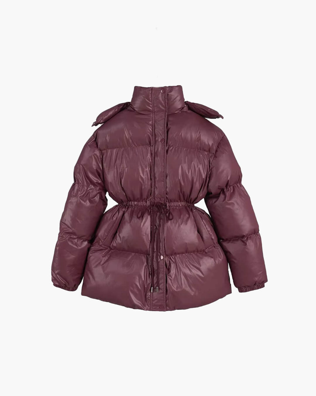 Women’s down jacket with drawstring and longline silhouette - J&B; - 5 - London-stylehouse.com