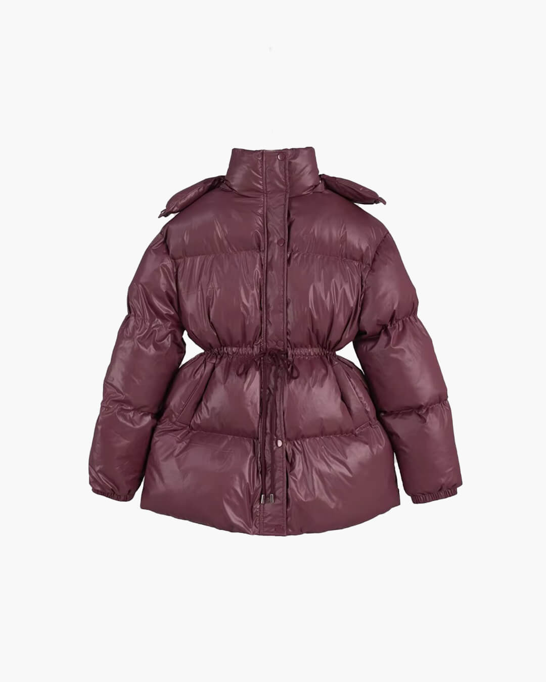 Women’s down jacket with drawstring and longline silhouette - J&B; - 5 - London-stylehouse.com