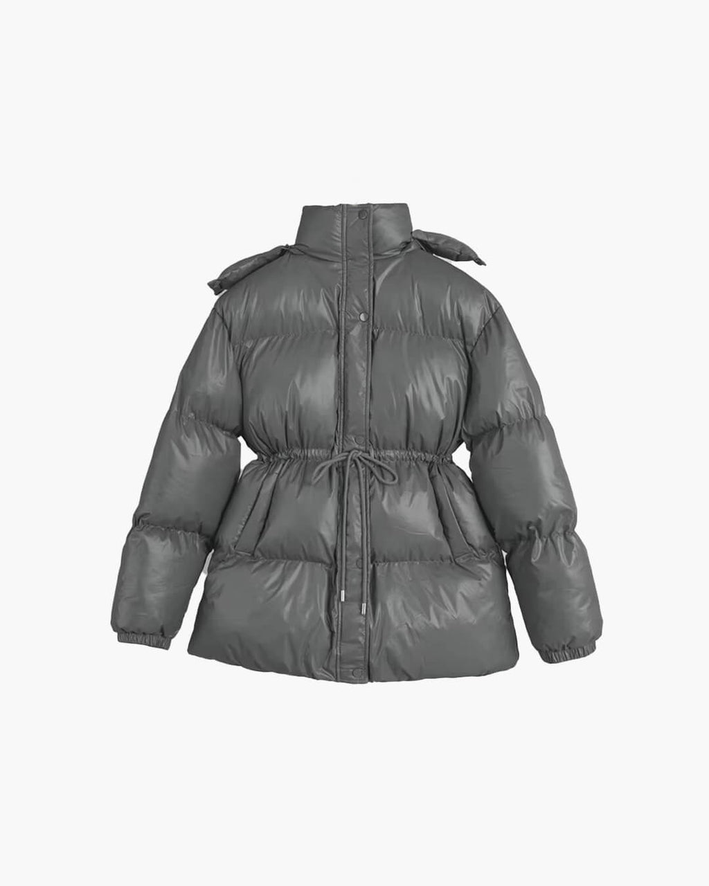 Women’s down jacket with drawstring and longline silhouette - J&B; - 8 - London-stylehouse.com