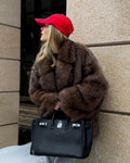 Oversized faux fur jacket for women with a cosy texture - J&B; - 1 - London-stylehouse.com