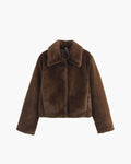 Women’s faux fur jacket, cropped, soft and elegant - J&B; - 1 - London-stylehouse.com