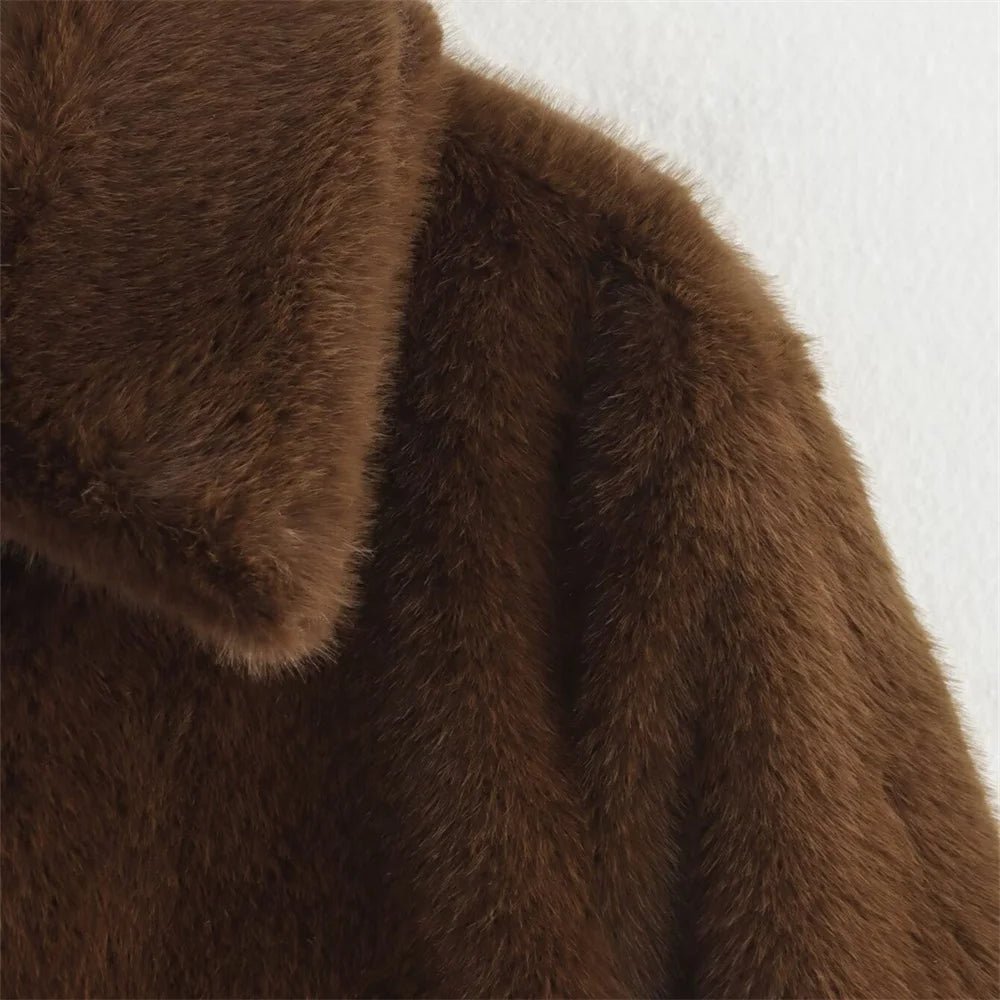 Women’s faux fur jacket, cropped, soft and elegant - J&B; - 8 - London-stylehouse.com