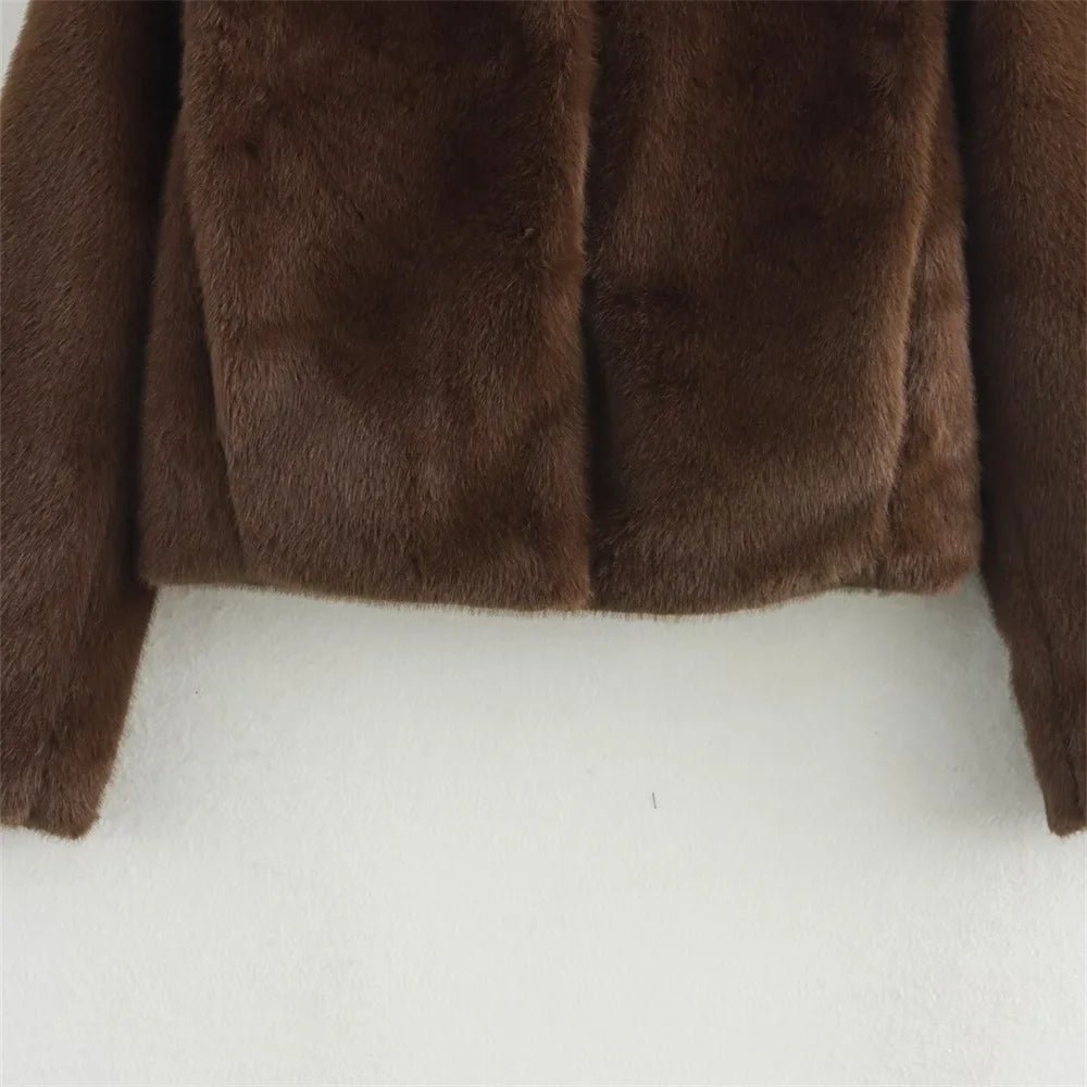 Women’s faux fur jacket, cropped, soft and elegant - J&B; - 9 - London-stylehouse.com
