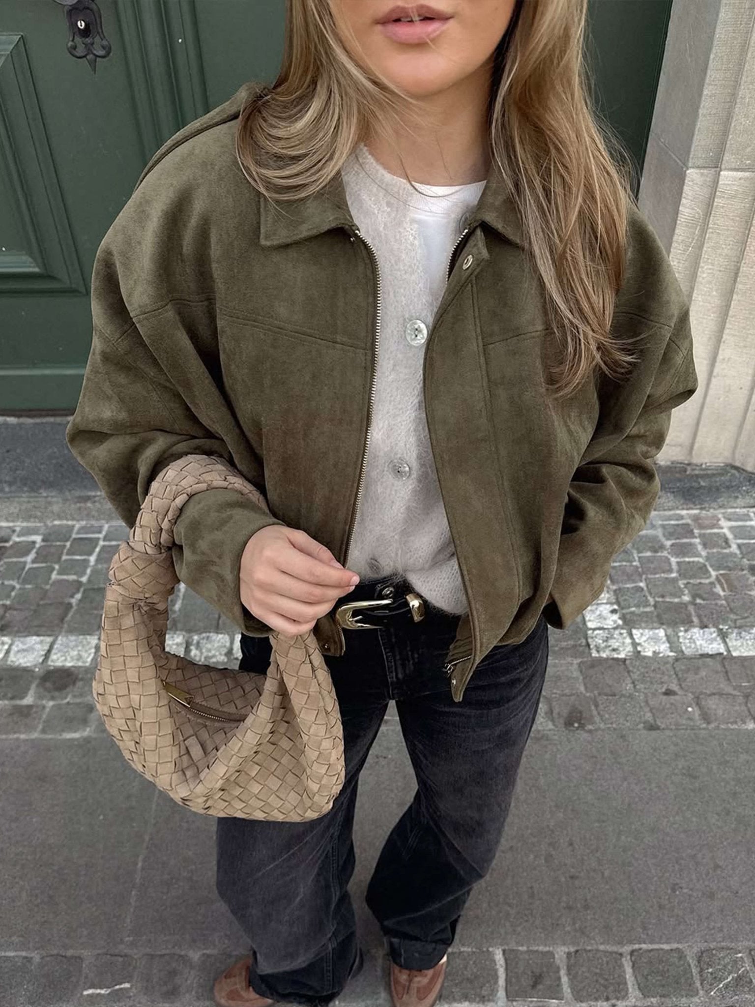 Women’s bomber jacket, oversized fit with zip - J&B; - 2 - London-stylehouse.com