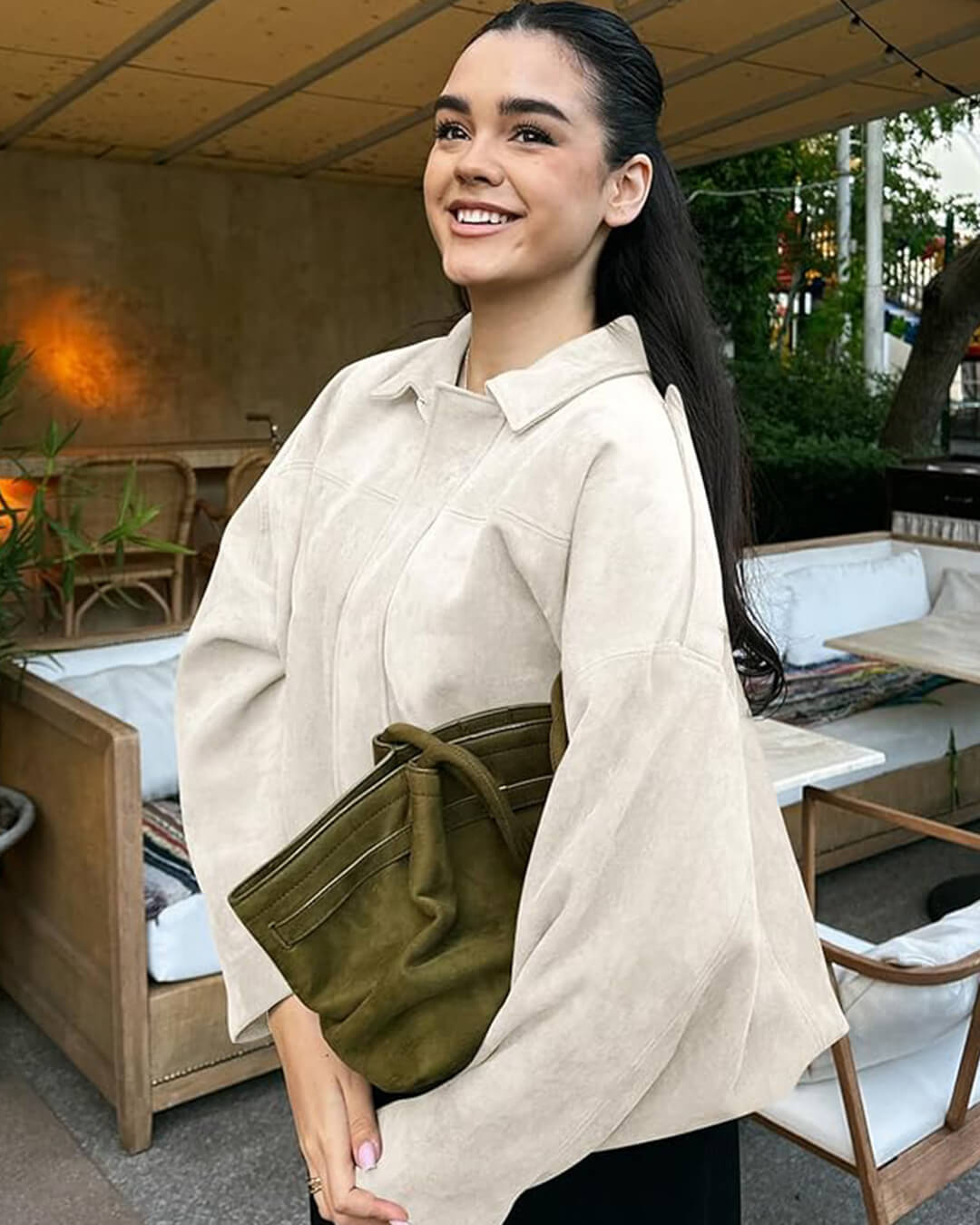 Women’s bomber jacket, oversized fit with zip - J&B; - 7 - London-stylehouse.com