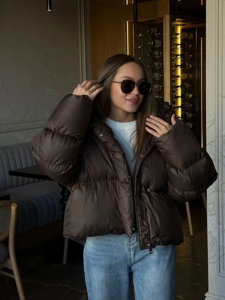 Women’s cropped puffer jacket with zip - J&B; - 4 - London-stylehouse.com