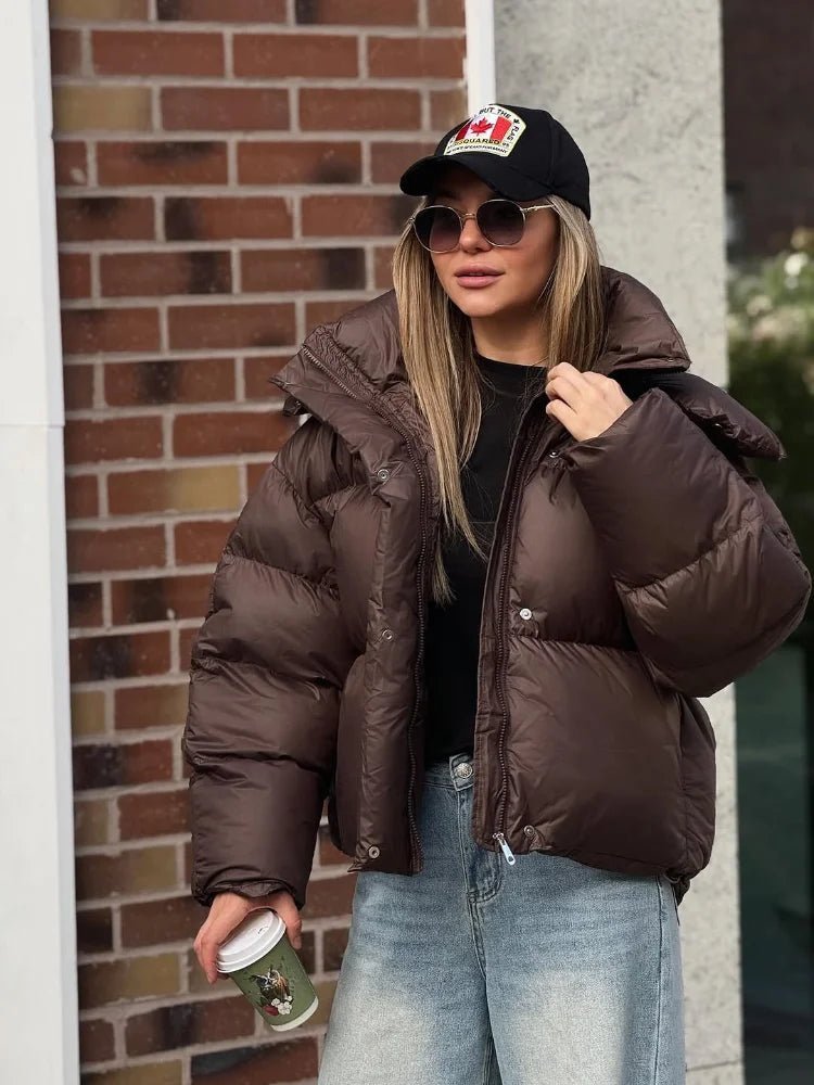 Women’s cropped puffer jacket with zip - J&B; - 5 - London-stylehouse.com