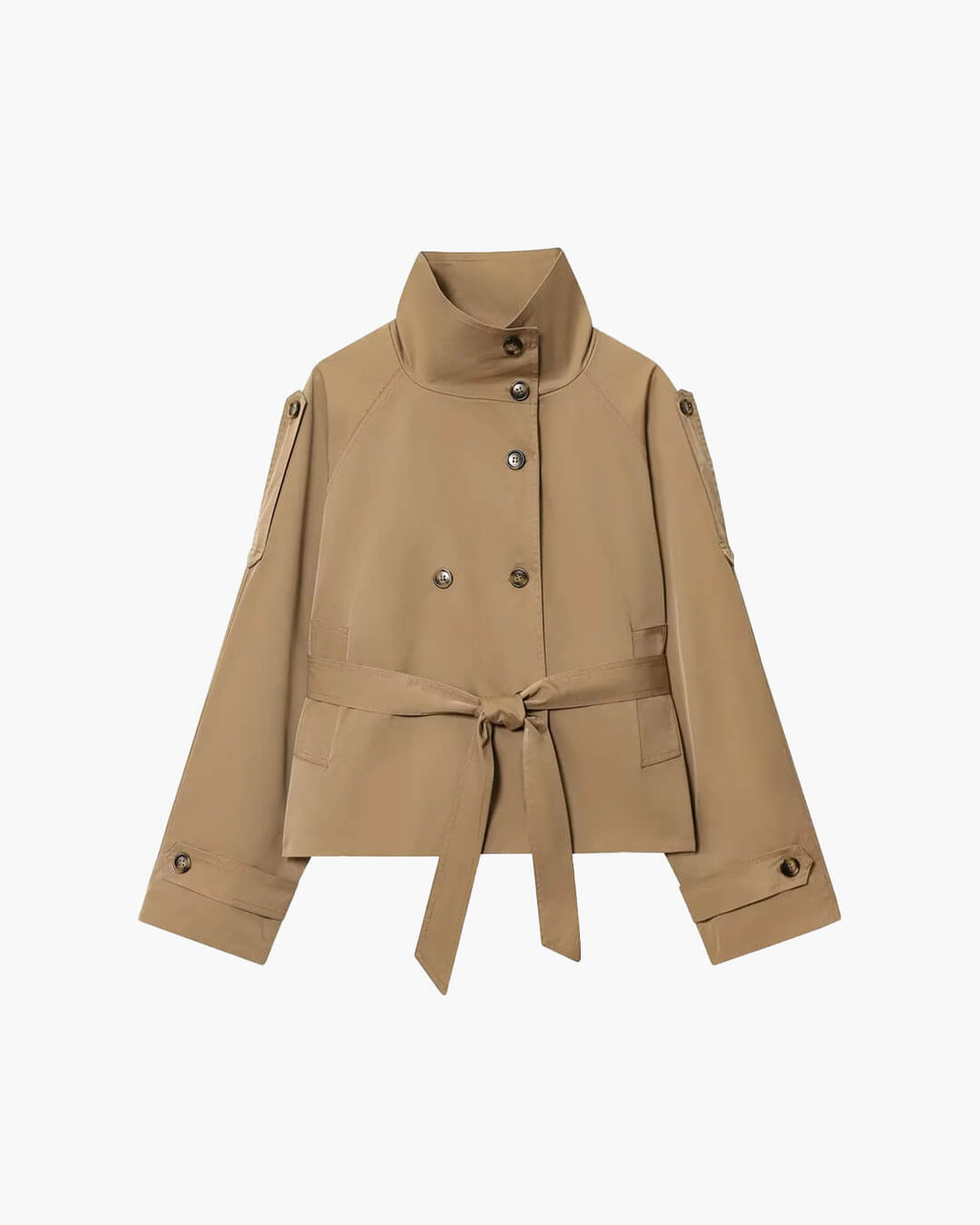 Short women’s jacket with a double-breasted button placket and belt - J&B; - 5 - London-stylehouse.com