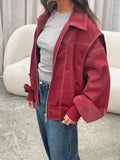 Women’s bomber jacket, oversized fit with zip - J&B; - 1 - London-stylehouse.com