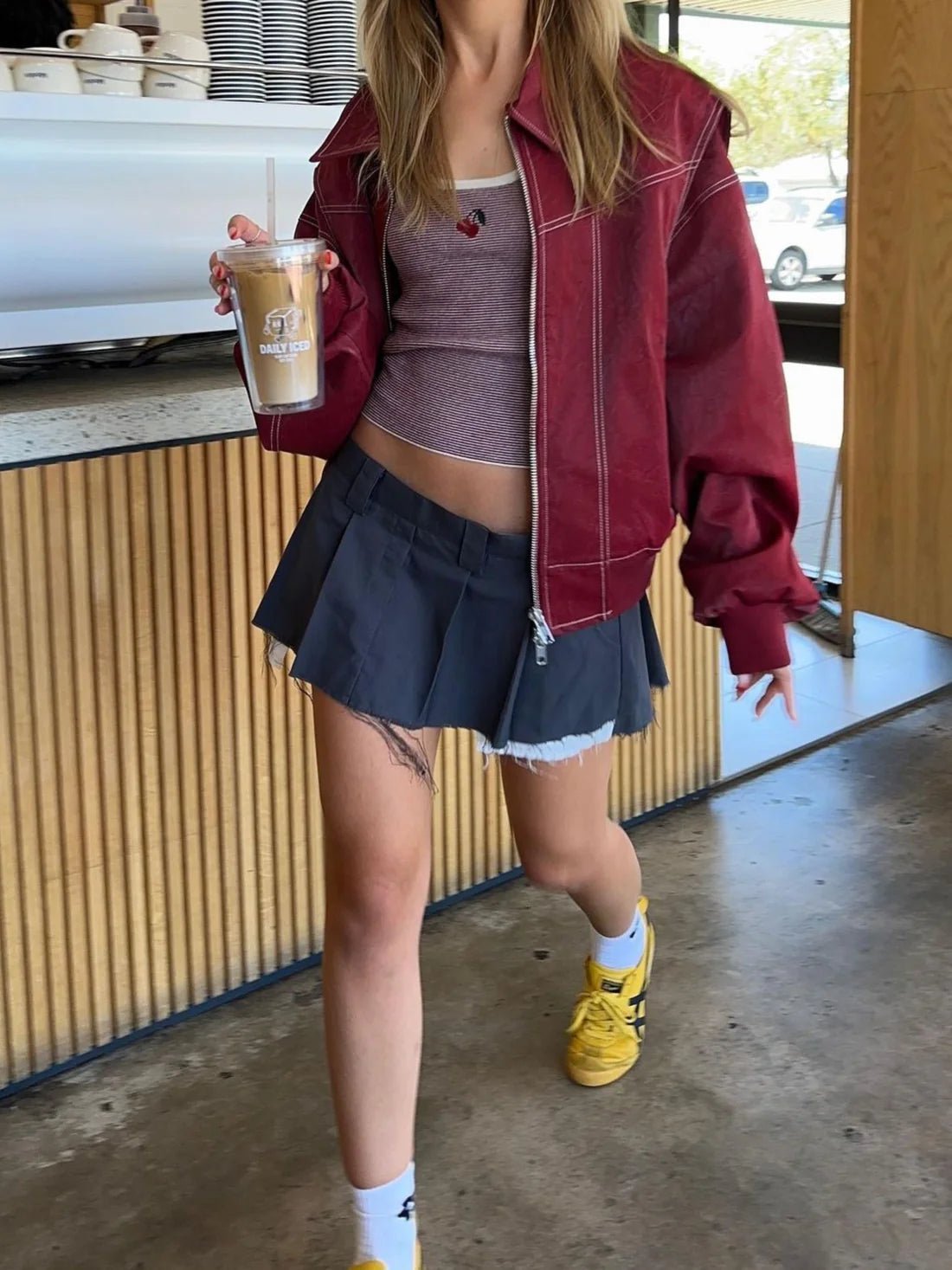 Women’s bomber jacket, oversized fit with zip - J&B; - 7 - London-stylehouse.com