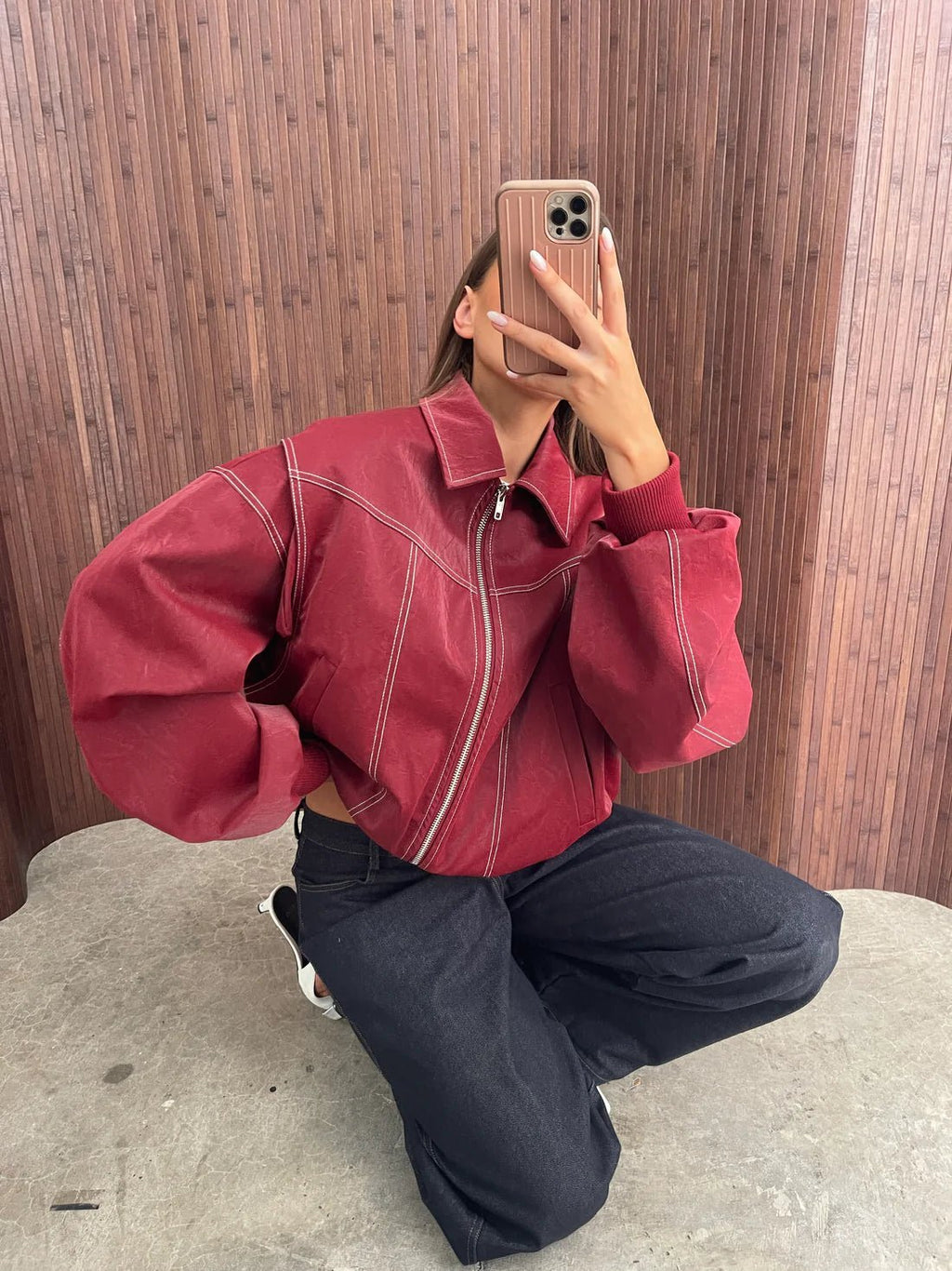 Women’s bomber jacket, oversized fit with zip - J&B; - 10 - London-stylehouse.com