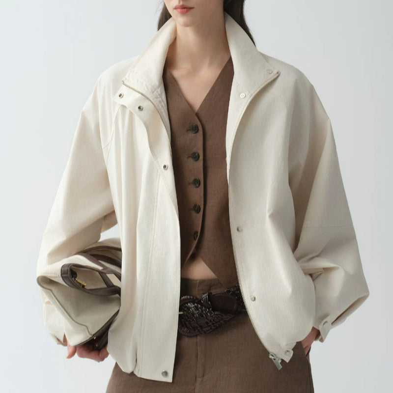 Women’s bomber jacket, relaxed fit, with a practical zip - J&B; - 1 - London-stylehouse.com