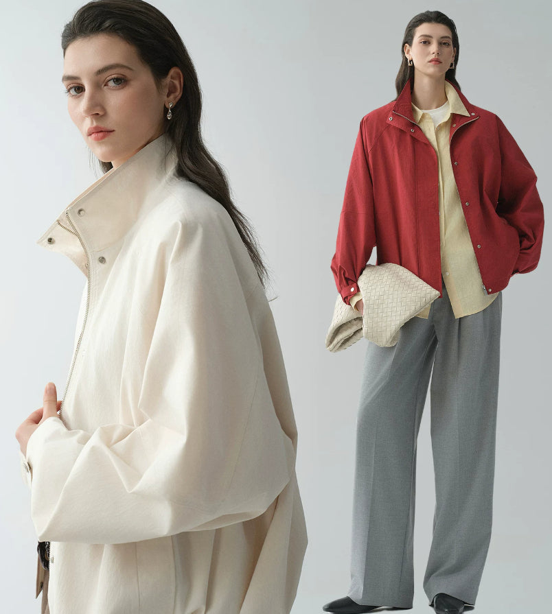 Women’s bomber jacket, relaxed fit, with a practical zip - J&B; - 4 - London-stylehouse.com