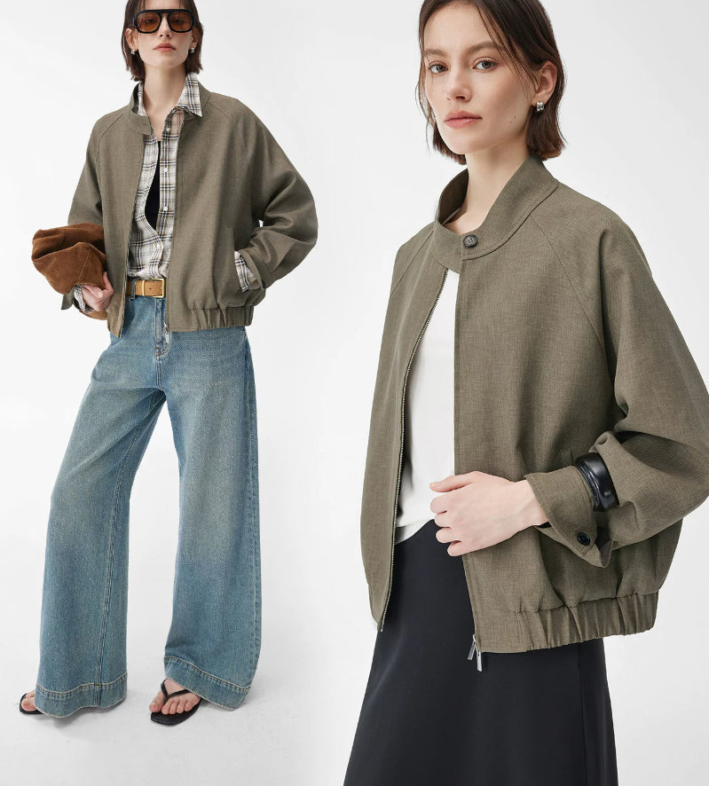 Women’s zip-up bomber jacket with a relaxed fit - J&B; - 9 - London-stylehouse.com