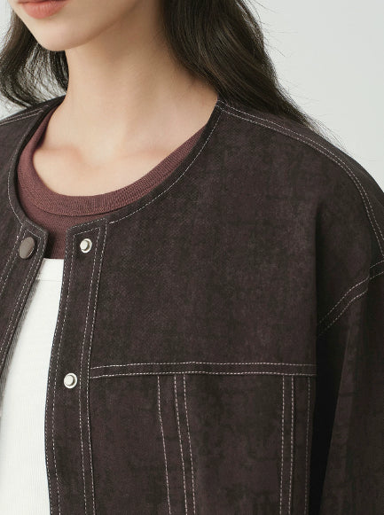 Short women’s jacket with a relaxed fit and front pockets - J&B; - 3 - London-stylehouse.com