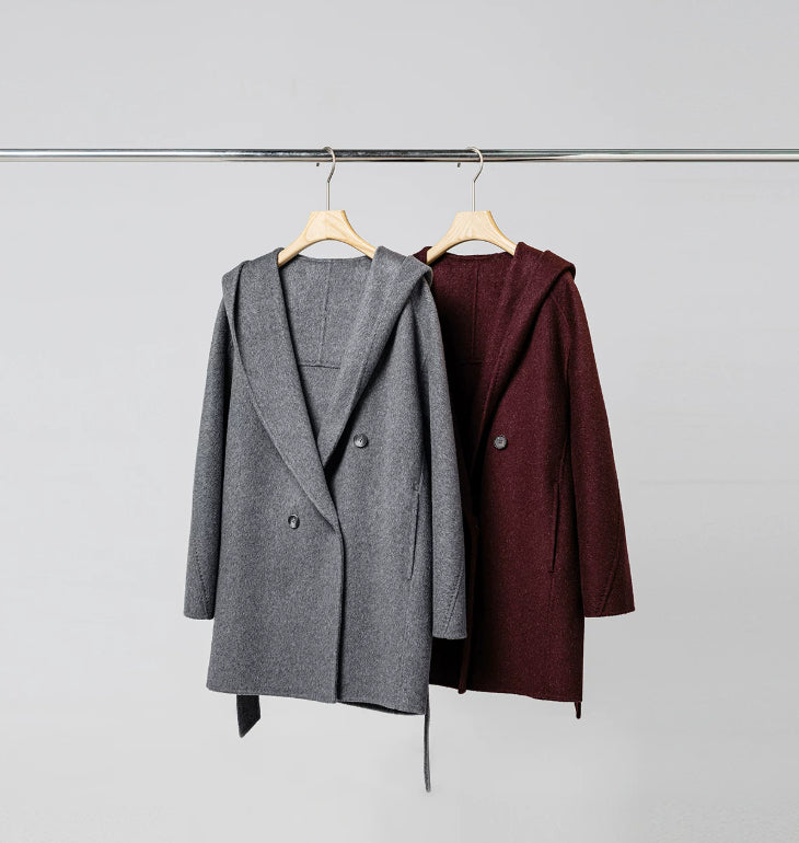 Women’s jacket with hood and waist belt - J&B; - 1 - London-stylehouse.com