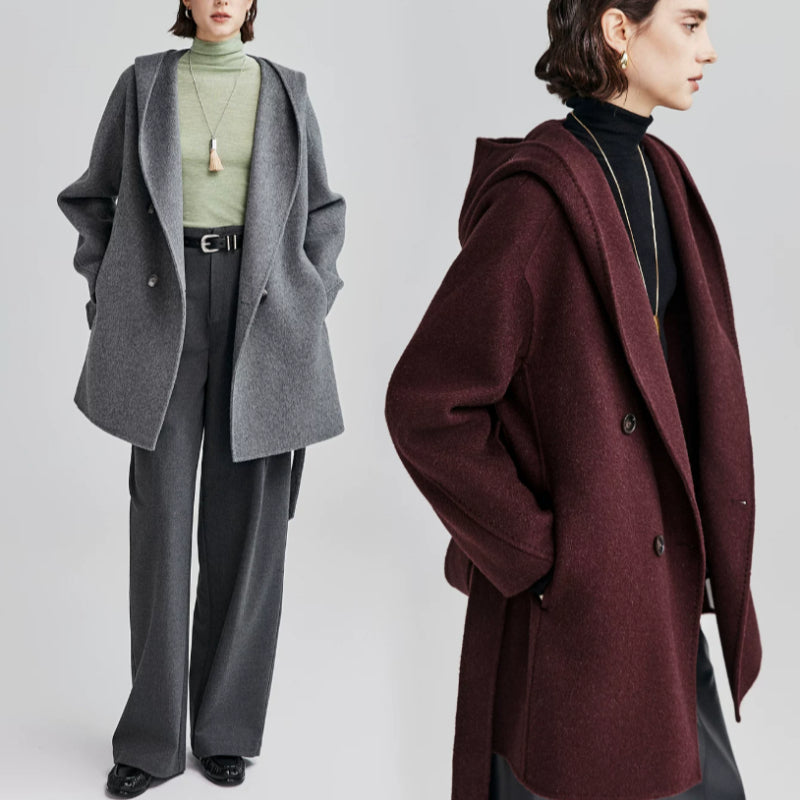 Women’s jacket with hood and waist belt - J&B; - 2 - London-stylehouse.com