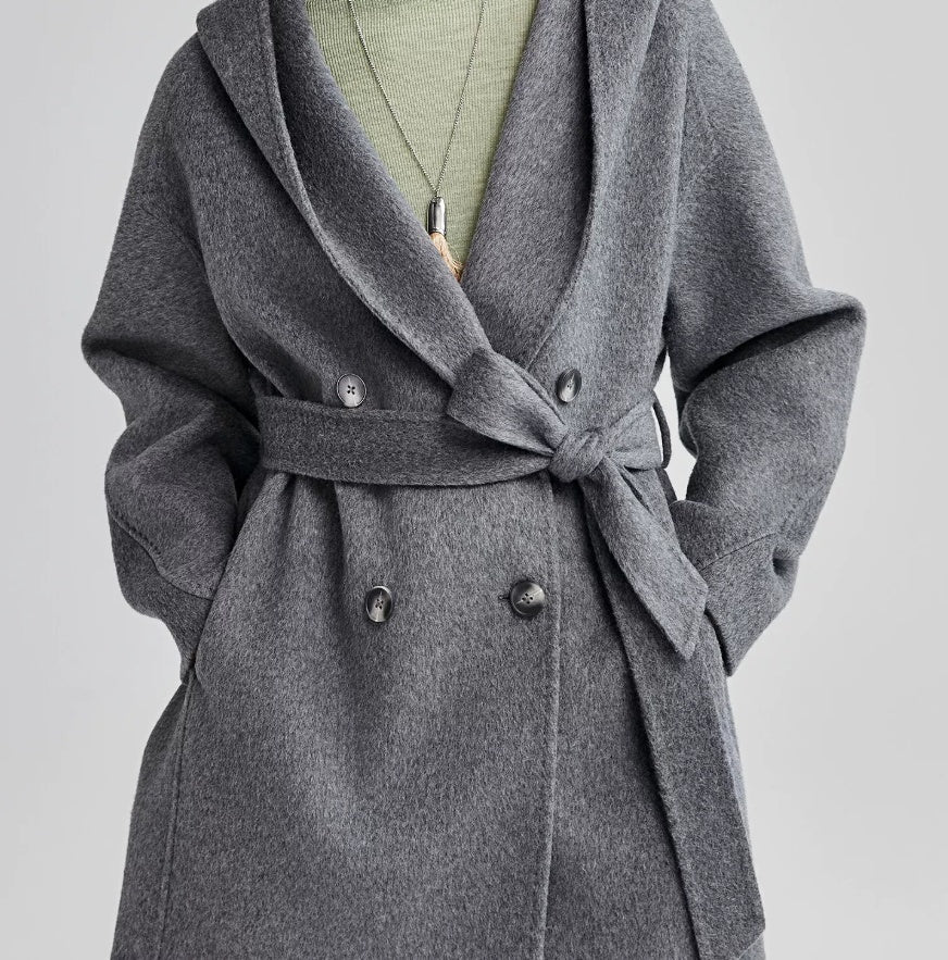 Women’s jacket with hood and waist belt - J&B; - 3 - London-stylehouse.com