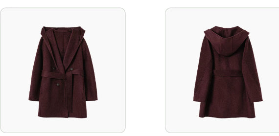 Women’s jacket with hood and waist belt - J&B; - 4 - London-stylehouse.com