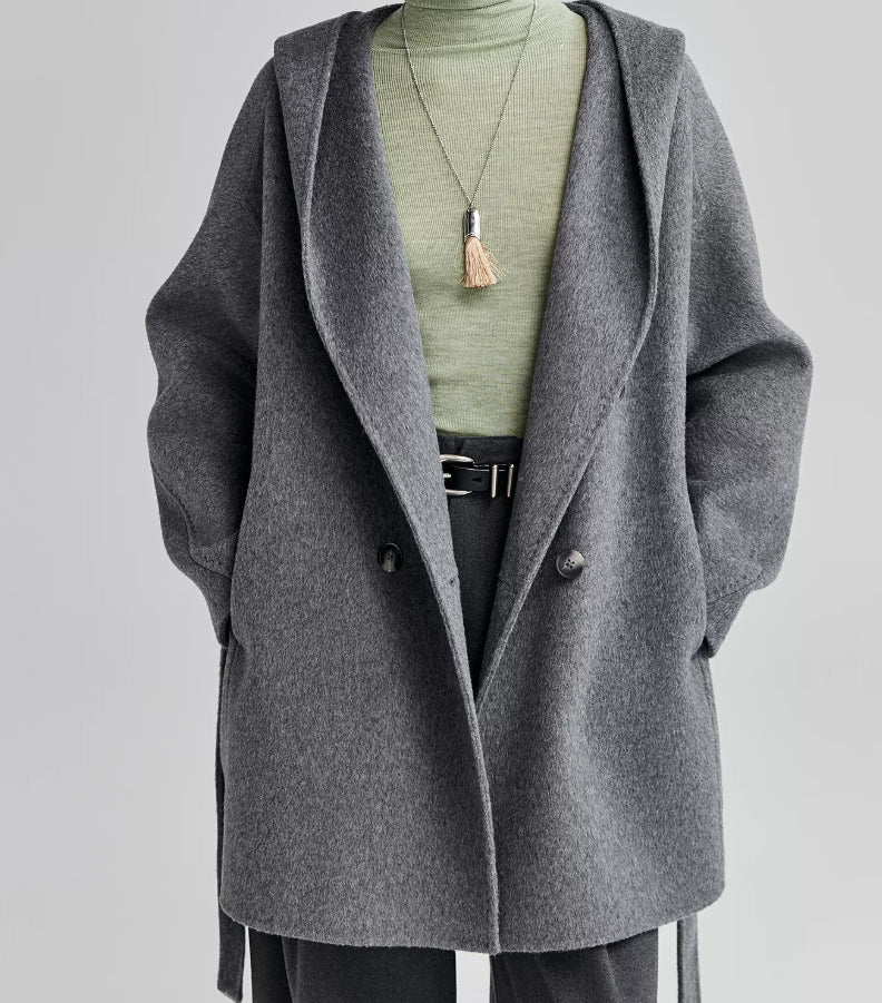 Women’s jacket with hood and waist belt - J&B; - 7 - London-stylehouse.com