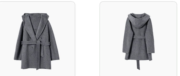 Women’s jacket with hood and waist belt - J&B; - 8 - London-stylehouse.com