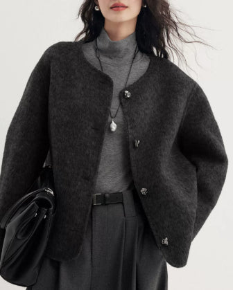 Women’s loose-fit jacket with button fastening - J&B; - 8 - London-stylehouse.com