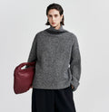 Oversized women’s jumper with a high collar and a relaxed fit - J&B; - 1 - London-stylehouse.com