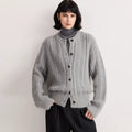 Women’s chunky-knit cardigan with button placket - J&B; - 5 - London-stylehouse.com