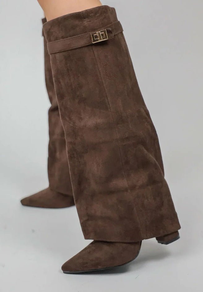 Women’s over-the-knee boots in an elegant design with block heels - J&B; - 3 - London-stylehouse.com