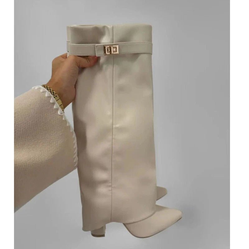 Women’s over-the-knee boots in an elegant design with block heels - J&B; - 7 - London-stylehouse.com
