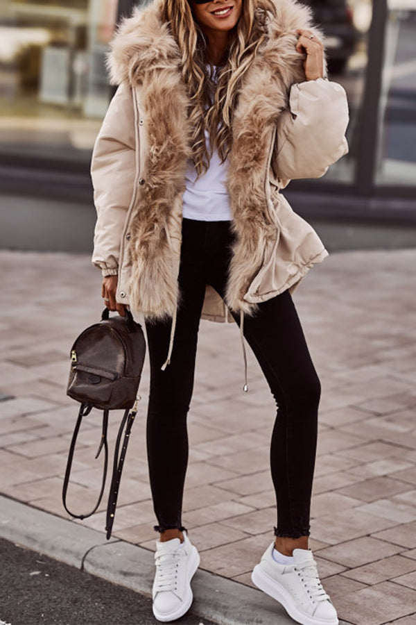 Chic Women's Cropped Parka with Faux Fur Hood - J&B - 6 - London-stylehouse.com