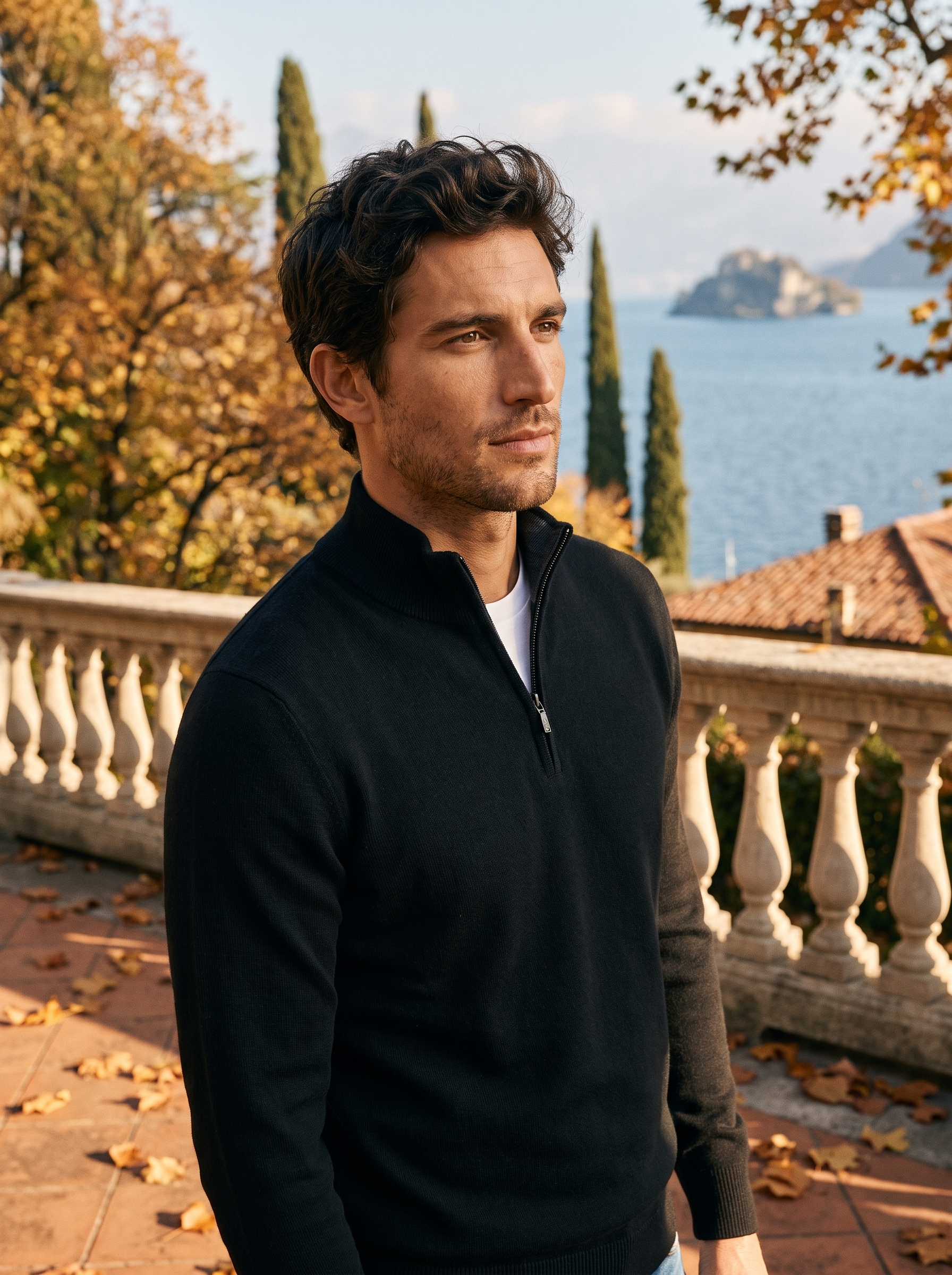 J&B Men's High-Collar Half-Zip Sweater - 5 - London-stylehouse.com